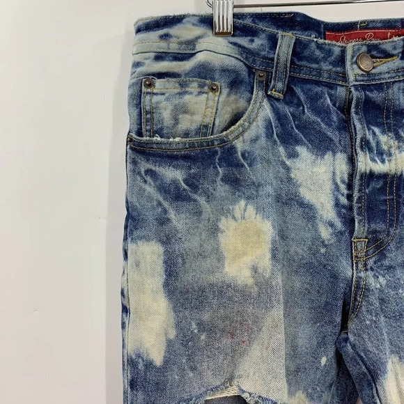 Strivers Row Men's Grey Birch Distressed Fit Raw Bleached Jeans Size 30x31 NWT - Picture 3 of 14